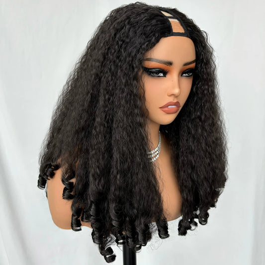 Synthetic Afro Curly V Part Wig