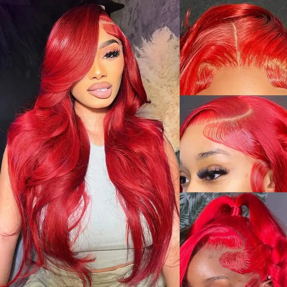 Brazilian Body Wave Hot Red - 4x4, 5x5 & 13x6 HD Lace Front Human Hair Wigs