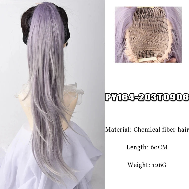 Synthetic Claw Clip In Short Curly Ponytails