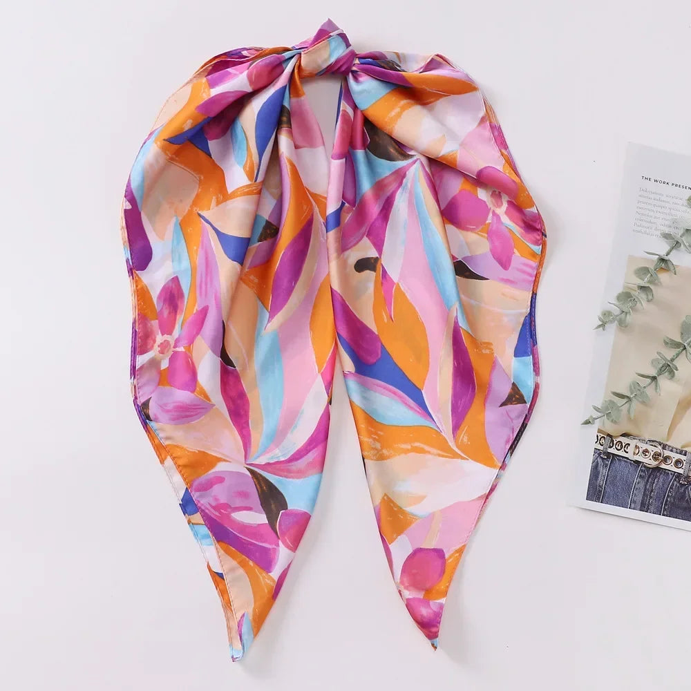 100%Polyester Scarf 70cm Printed Square Scarf