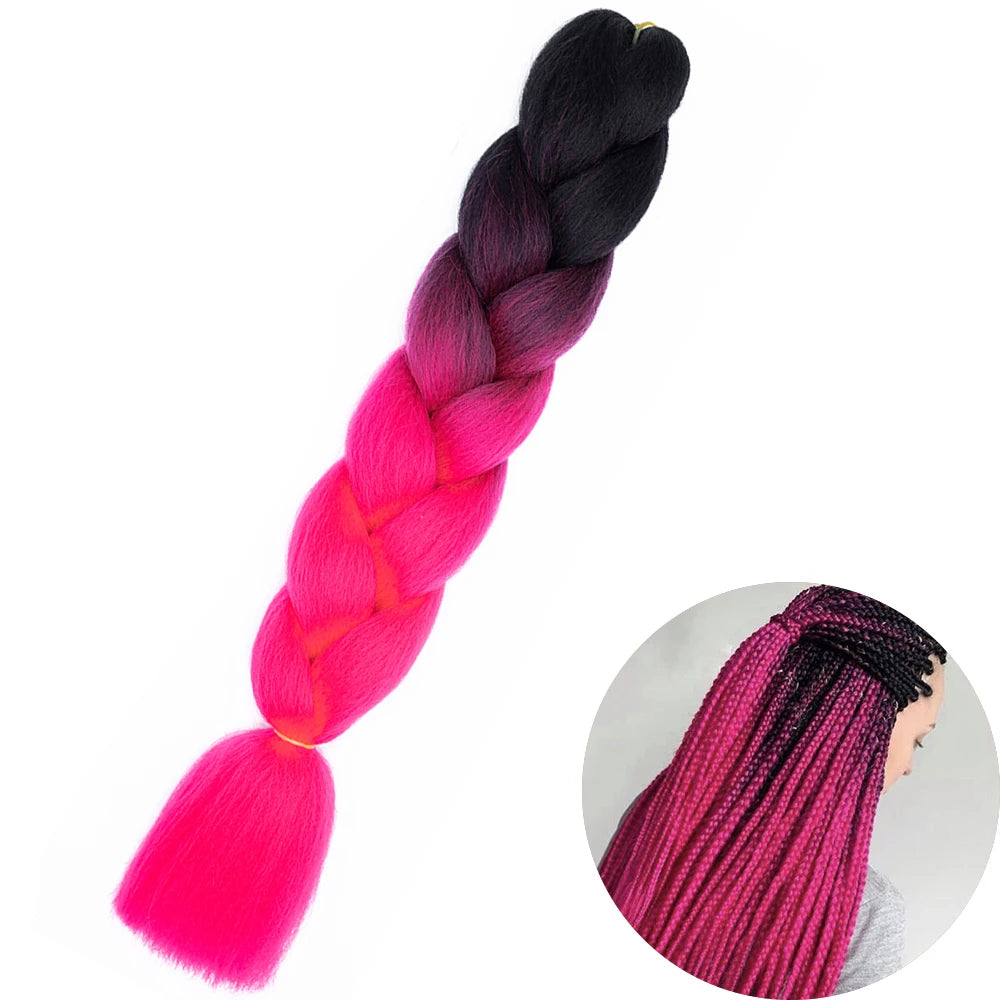 24" Synthetic Yaki Jumbo Braiding Hair - Various Colors Available