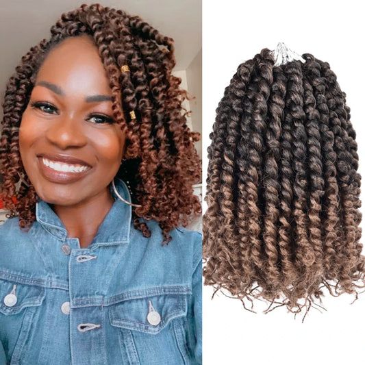 Pre-twisted Passion Twist Synthetic Crochet Hair - 8" Pre-looped