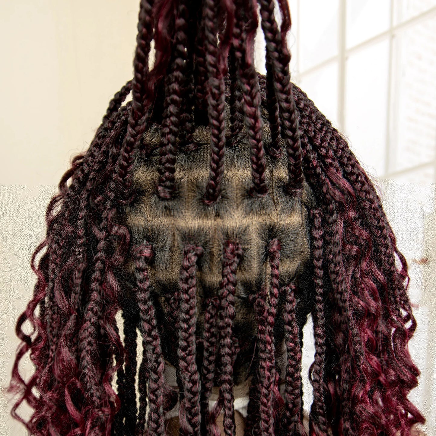 14 Inches Short Box Braided Full Lace Synthetic Boho Wigs  - Various Colors Available