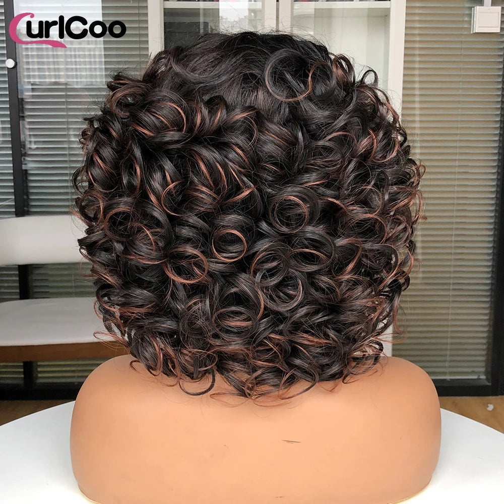 Big Bouncy Fluffy Curly Synthetic Wigs With Bangs - Various Colors Available