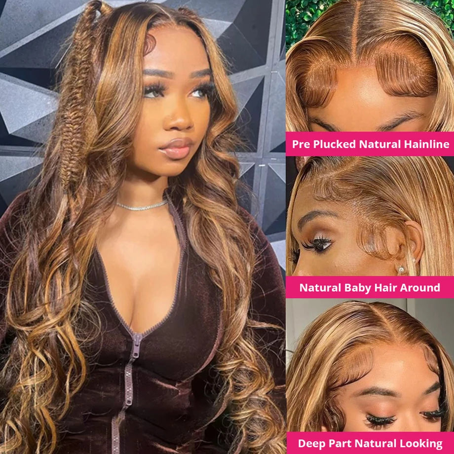 Body Wave Highlight Colors - Glueless HD Frontal Lace Wig