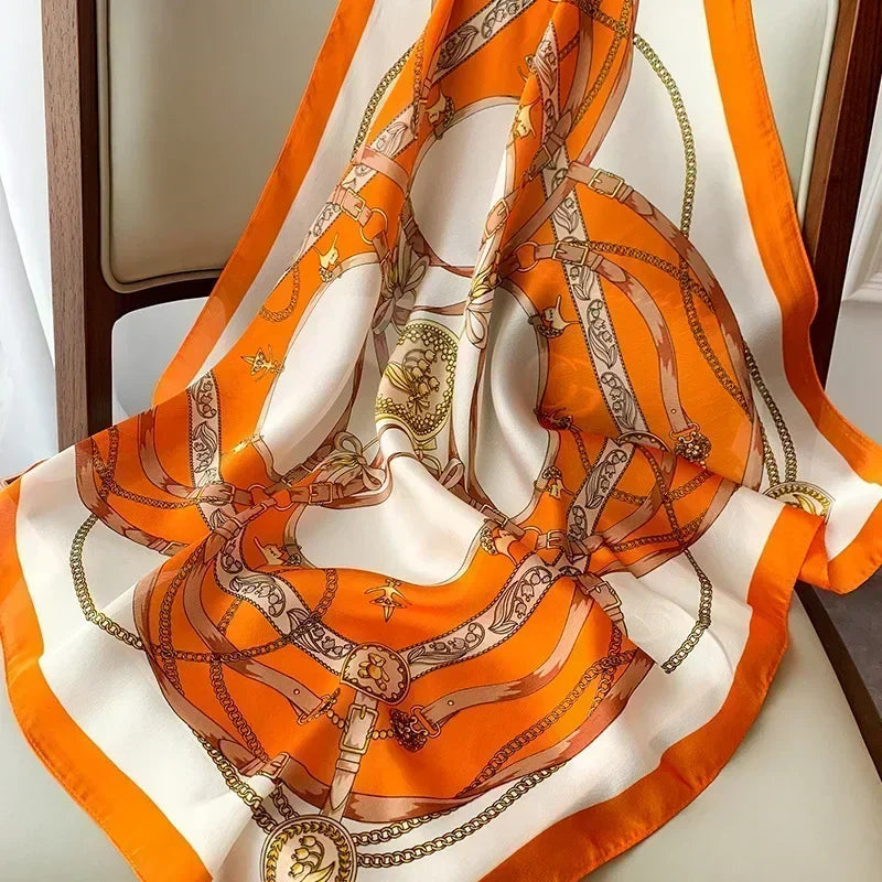 100%Polyester Scarf 70cm Printed Square Scarf