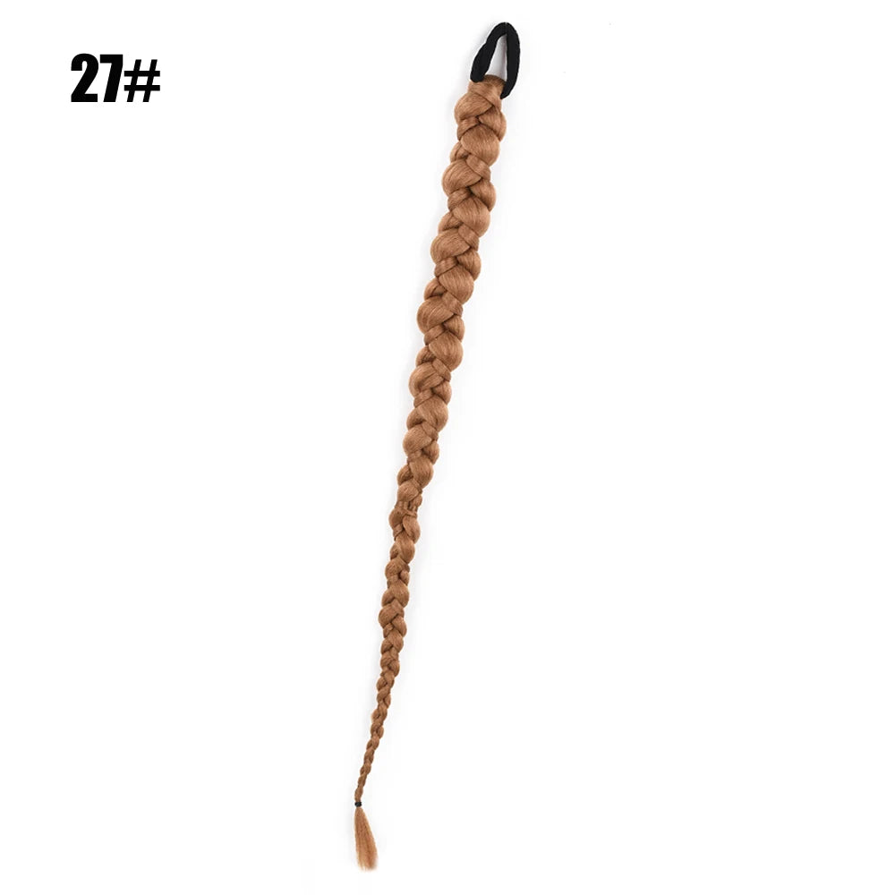 French Twist Braided Synthetic Chignon Ponytail With Hair Tie