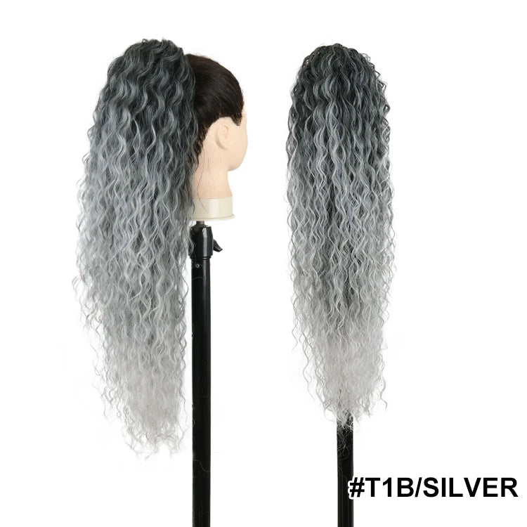 Long Synthetic Clip In Drawstring Ponytails - Various Options Available