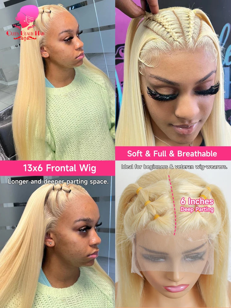 Blonde Bone Straight - 360 Pre Plucked Full Lace Frontal Human Hair Wig