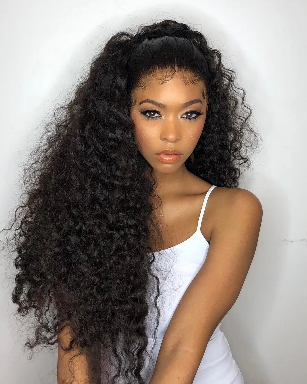 Brazilian Deep Wave Curly - Pre Plucked 360 Lace Front Human Hair Wig