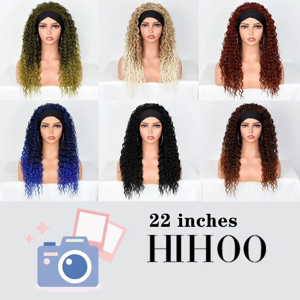 Synthetic Deep Water Wave  Headband Wig - Various Colors Available
