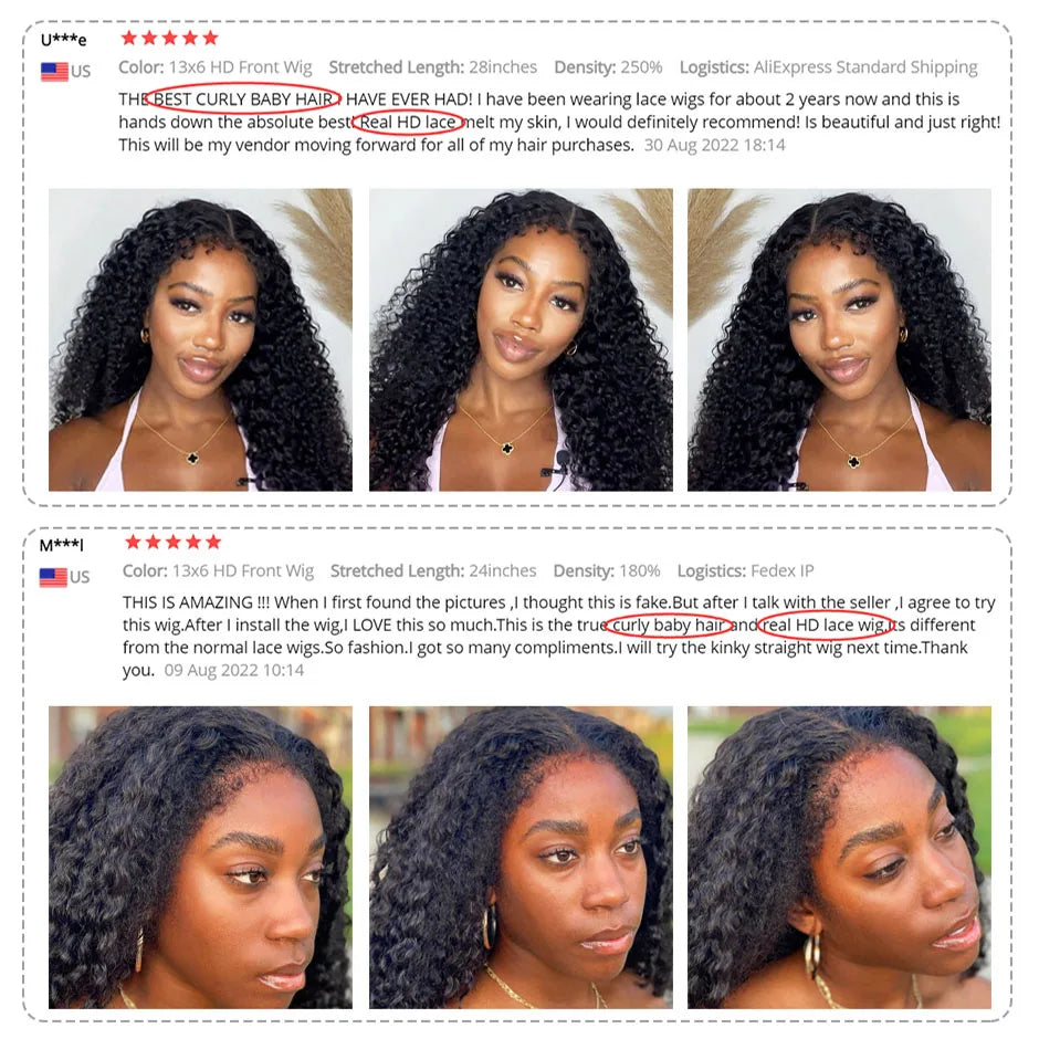Deep Curly Wave - HD Frontal Wig With 4C Edges
