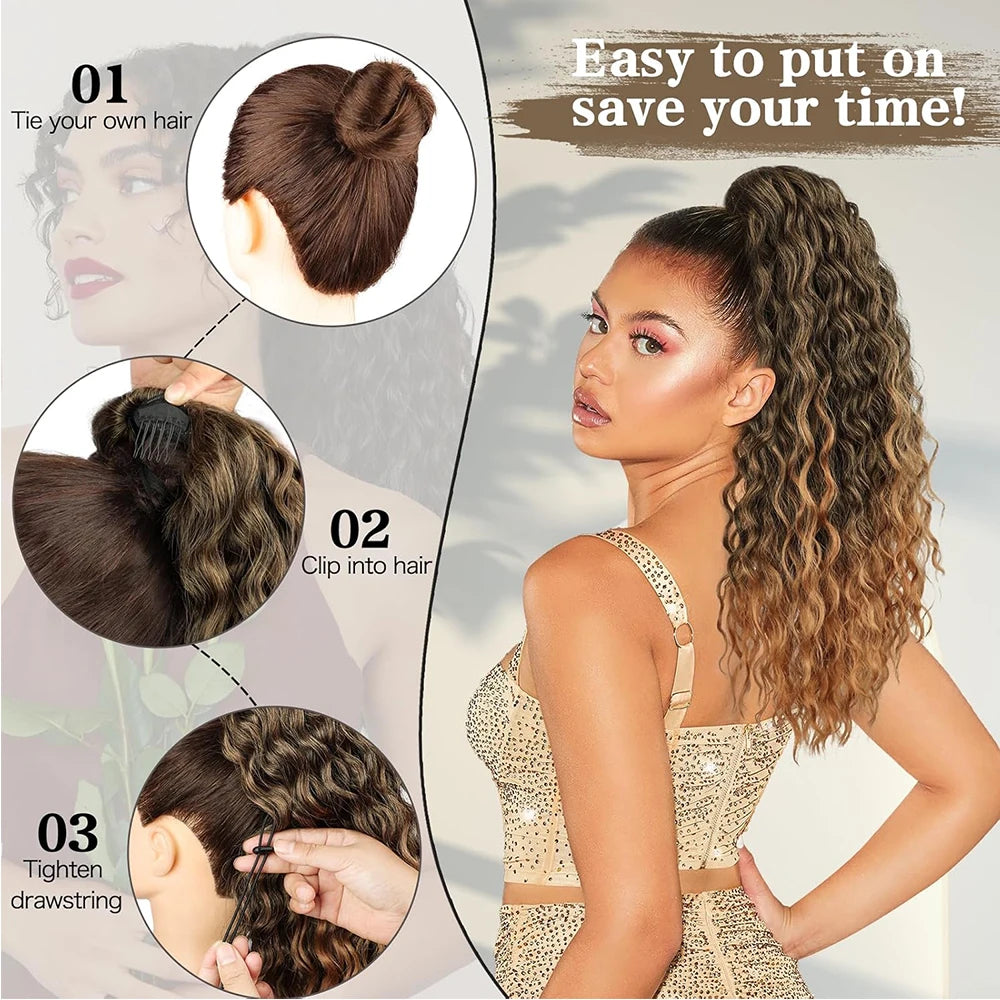 Sylhair Drawstring Synthetic 24Inch Ponytail