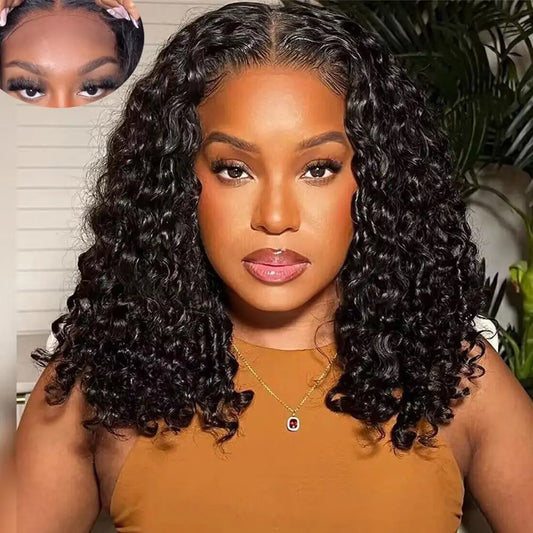 Brazilian Deep Wave - 5x5 , 4X4 HD Lace Pre-plucked Glueless Ready to Wear Human Hair Wig