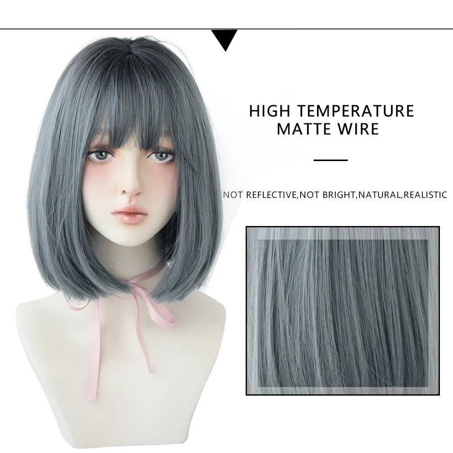Short Bob Synthetic Wig - Various Colors Available