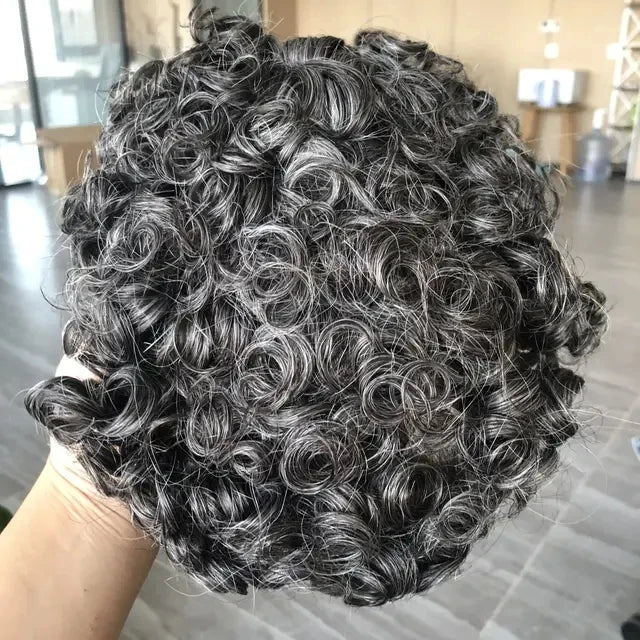 Full Skin Base 20mm Curly Human Hair- Durable Prosthesis System With Natural Frontline - Various Colors Available