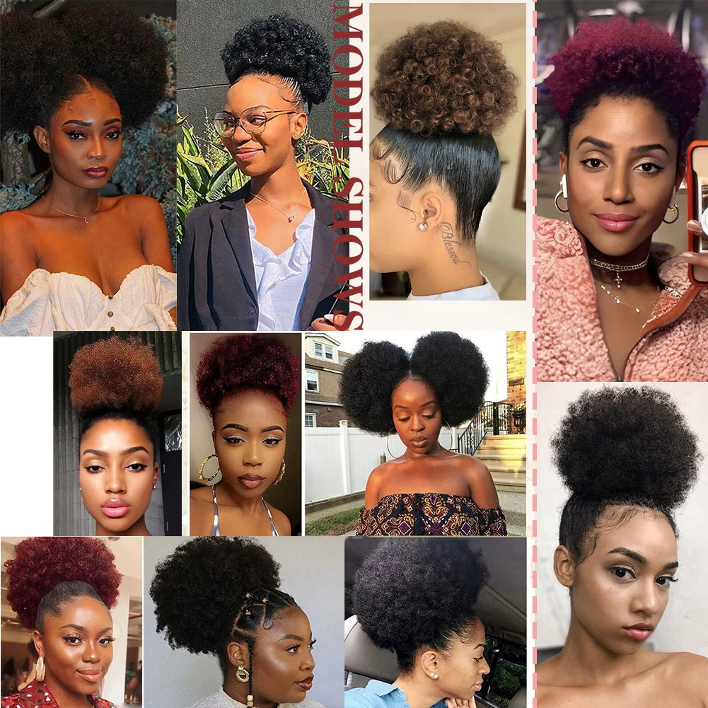 Afro Puff Drawstring Ponytail - 100% Human Hair