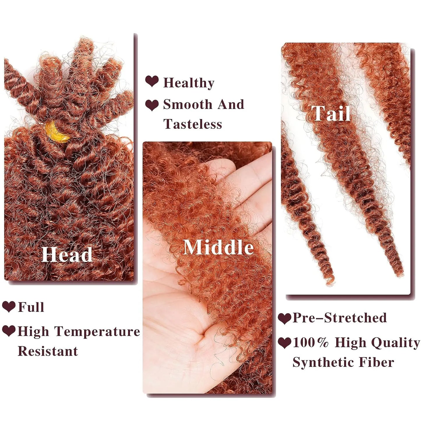 Afro Kinky Marley Twist Braiding /Crochet Synthetic Hair - Various Colors Available