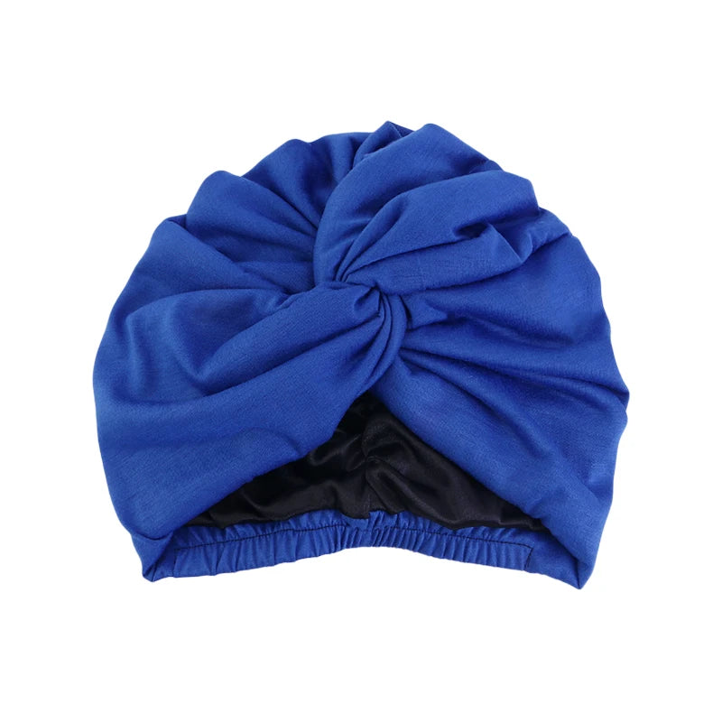 Women Double Layer Satin Lining Stretch Turban