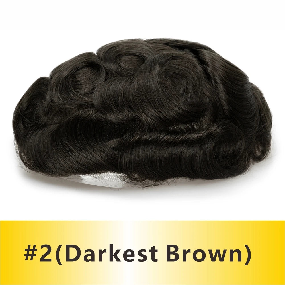 Natural Hairline Toupee Human Hair Double Knots Hair System - Various Options Available