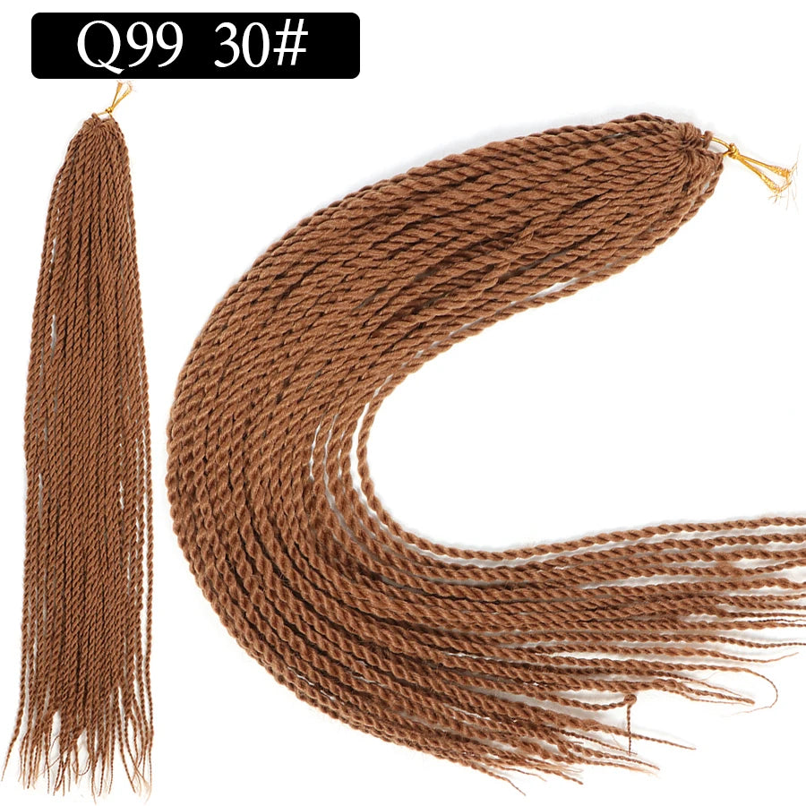 24 Inch Senegalese Twist Synthetic Crochet Braids - Various Colors Available