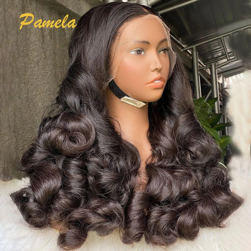 Loose Wave Transparent PrePlucked Lace Front Glueless Human Princess Hair Wig