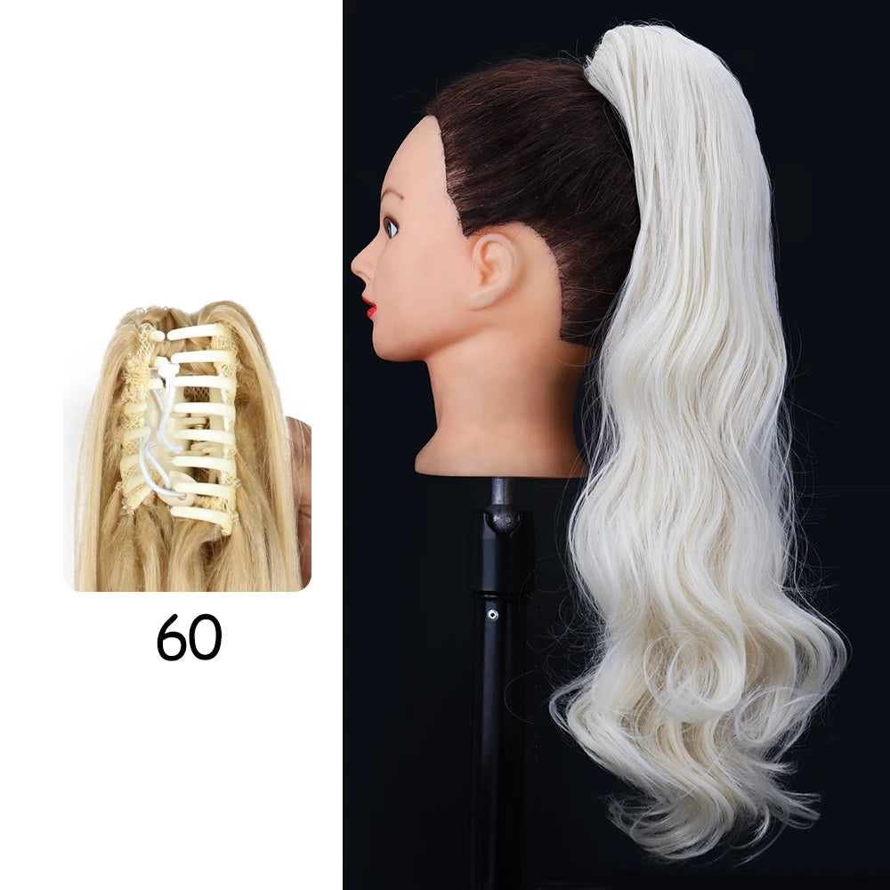 Synthetic 24" Long Wavy Claw Clip On Ponytail