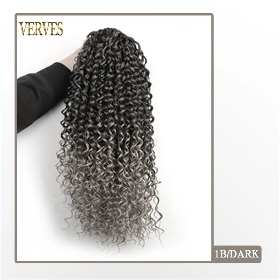 VERVES Synthetic 16Inch Drawstring Curly 16 Inch Ponytail