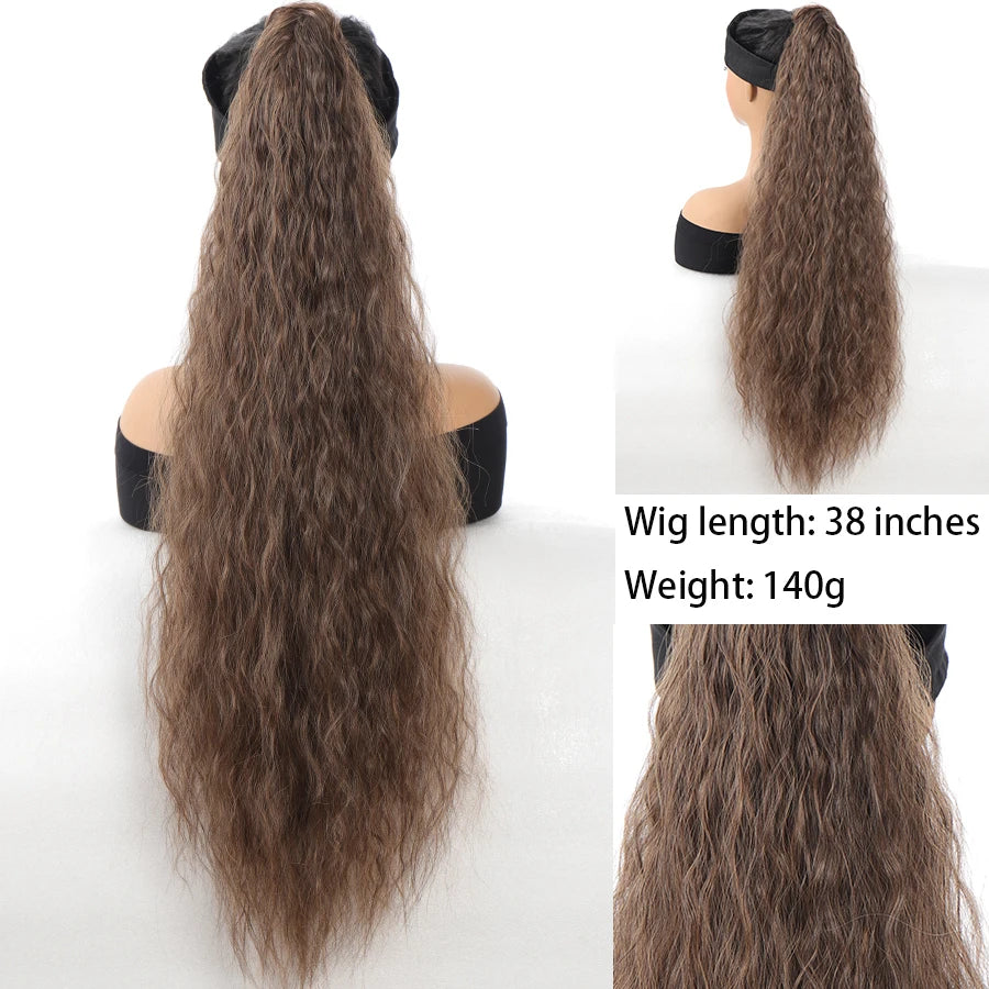 Synthetic Claw Clip In Short Curly Ponytails