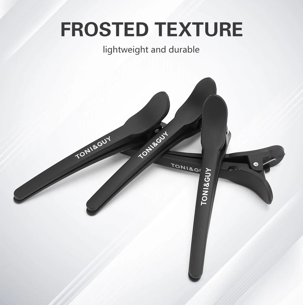 12pcs Hairdressing Hair Clip Salon  Alligator Hair Clips Plastic Black Non-Slip Clamps Salon Hair Care Styling Tools