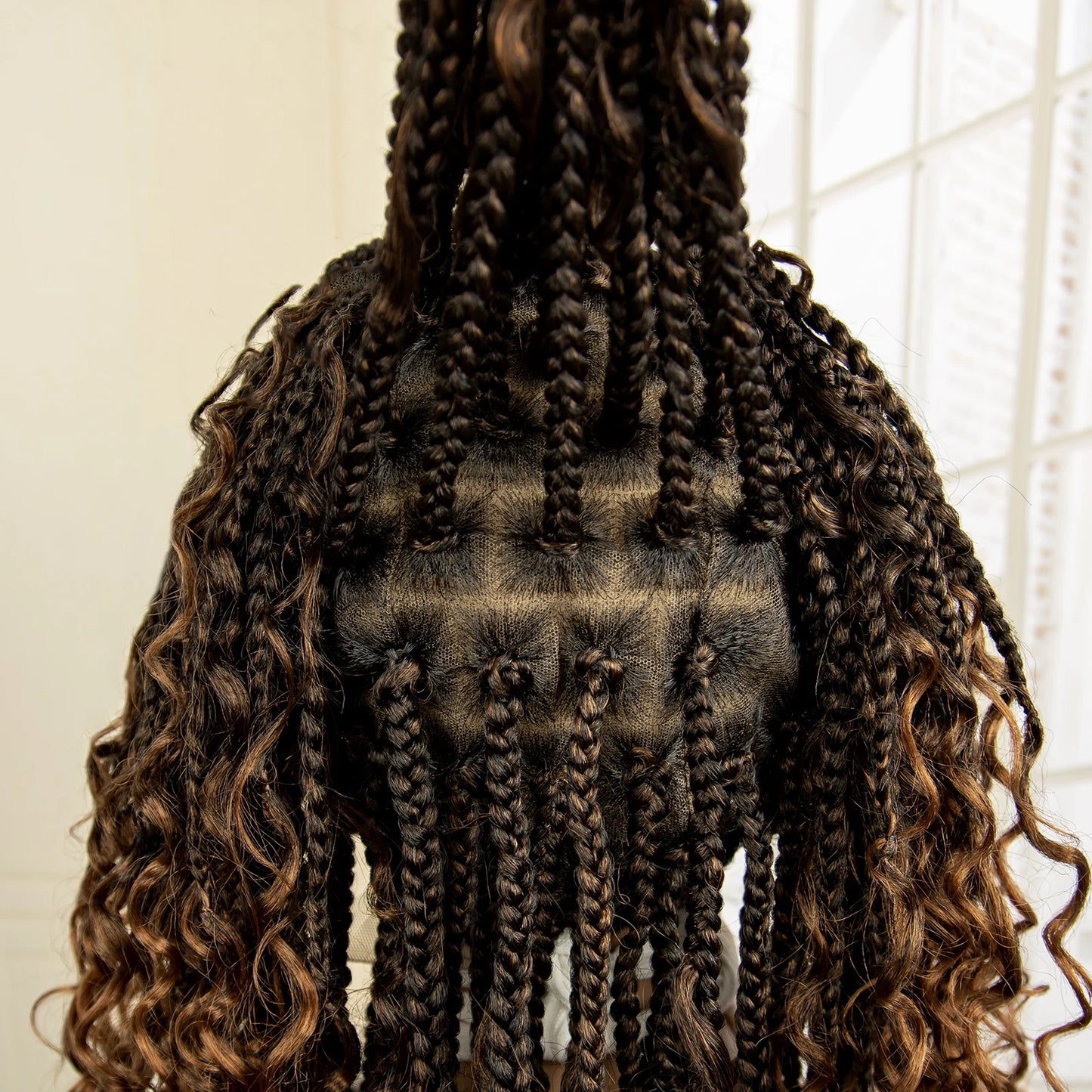 14 Inches Short Box Braided Full Lace Synthetic Boho Wigs  - Various Colors Available