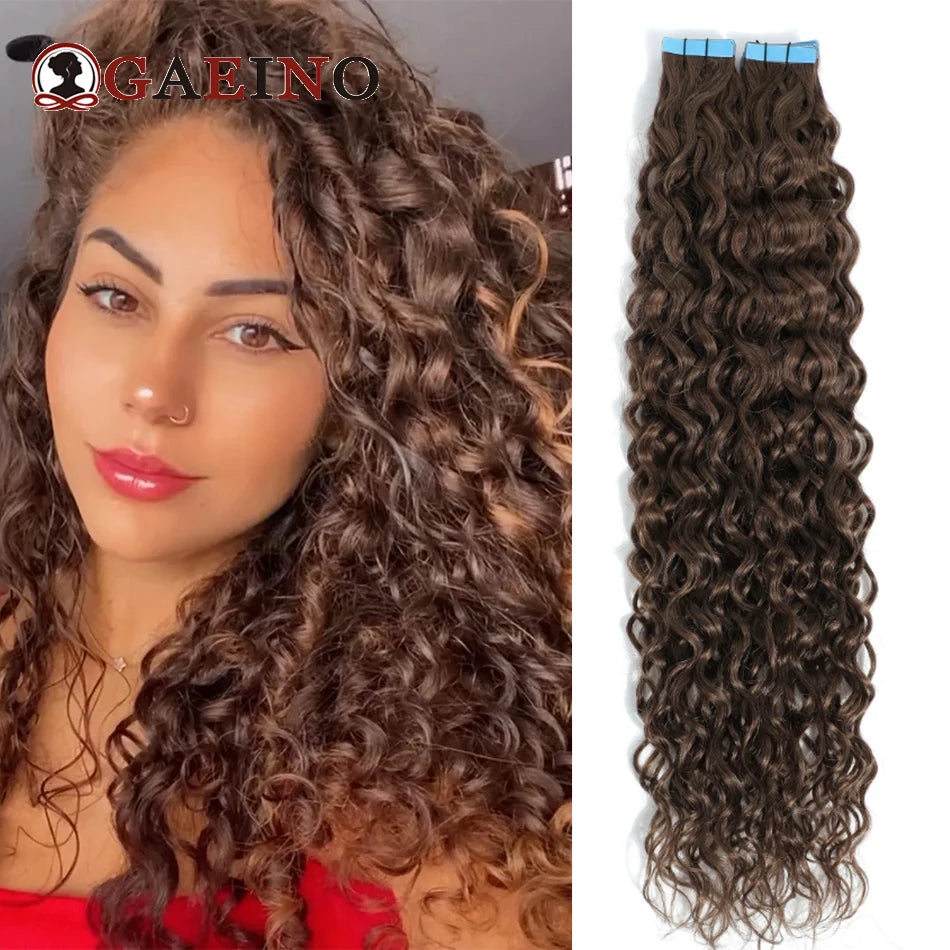 Water Wave Human Hair - Tape in Extensions, Various Colors Available