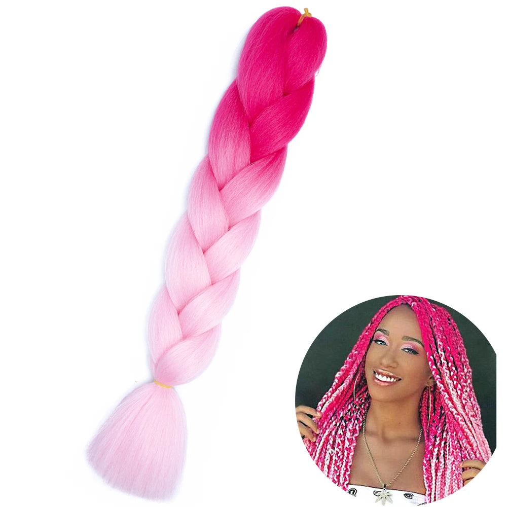 24" Synthetic Yaki Jumbo Braiding Hair - Various Colors Available