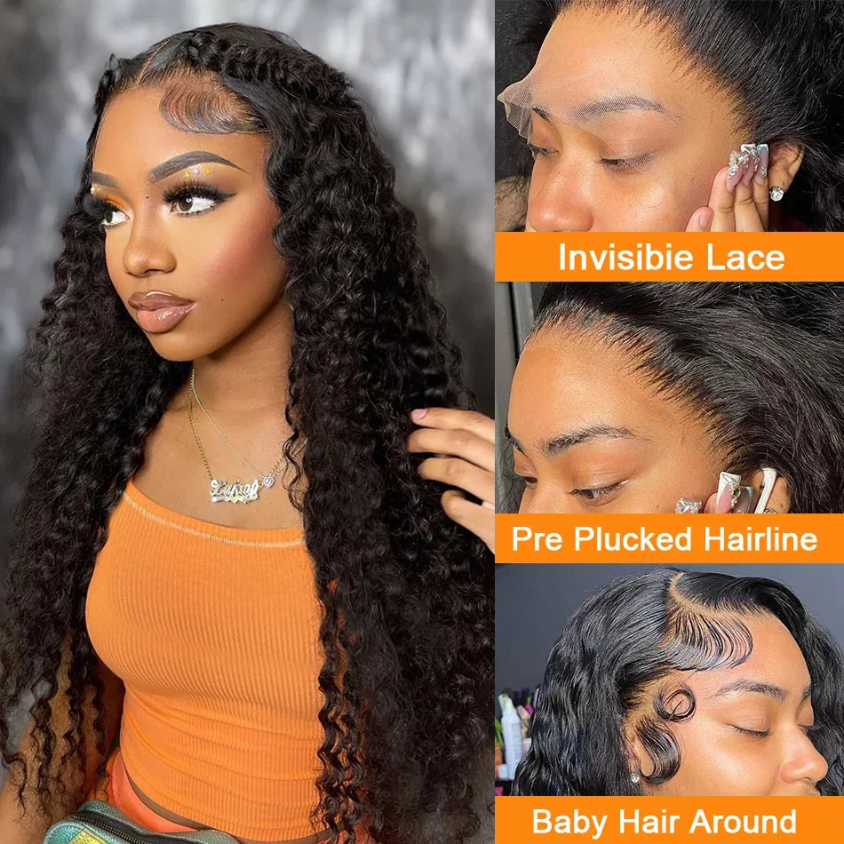 Deep Wave - Glueless HD Lace Frontal Human Hair Wig