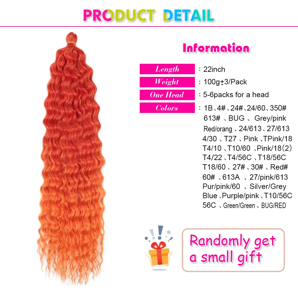 Water Wave Synthetic Crochet Hair - Various Colors Available