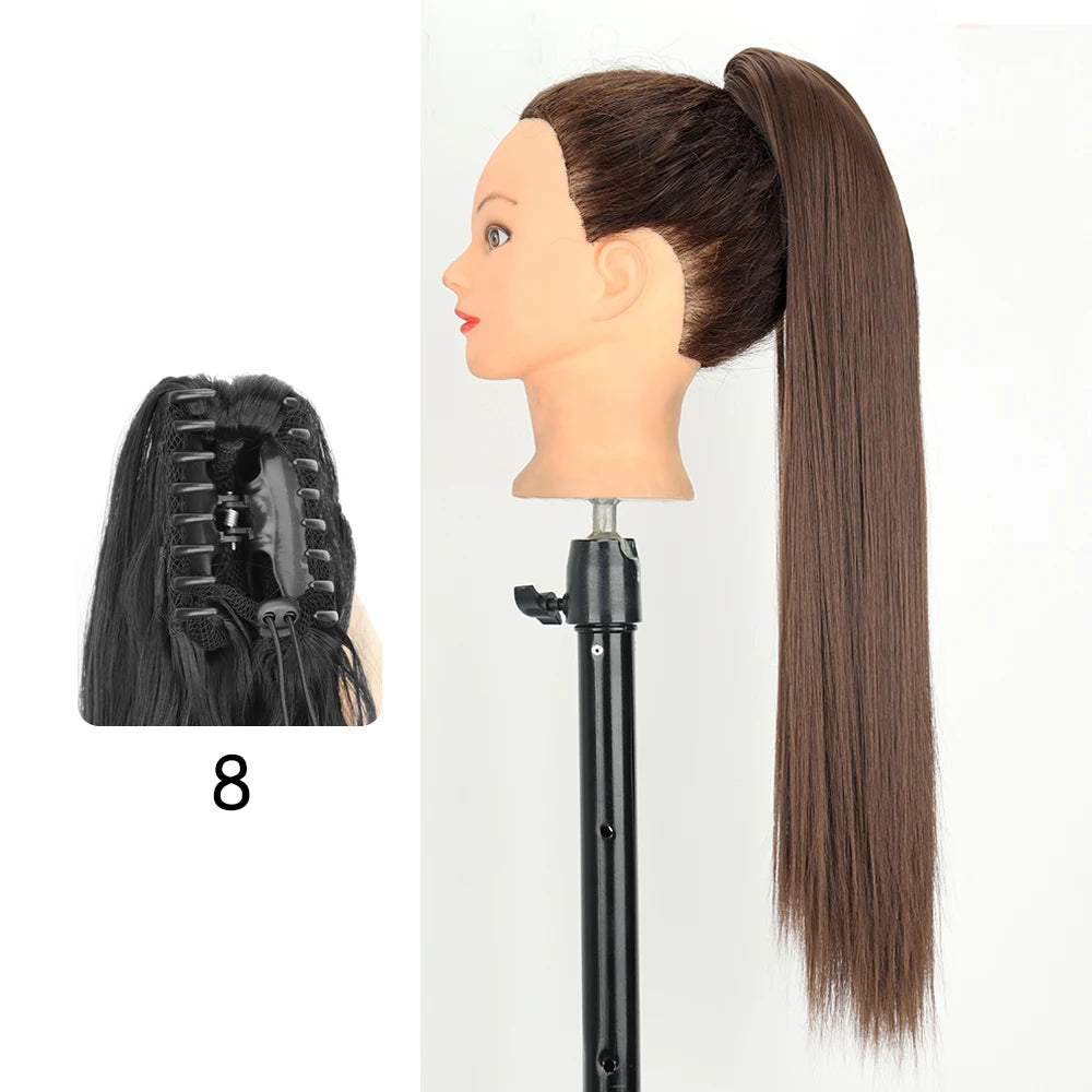 Synthetic 24" Long Wavy Claw Clip On Ponytail
