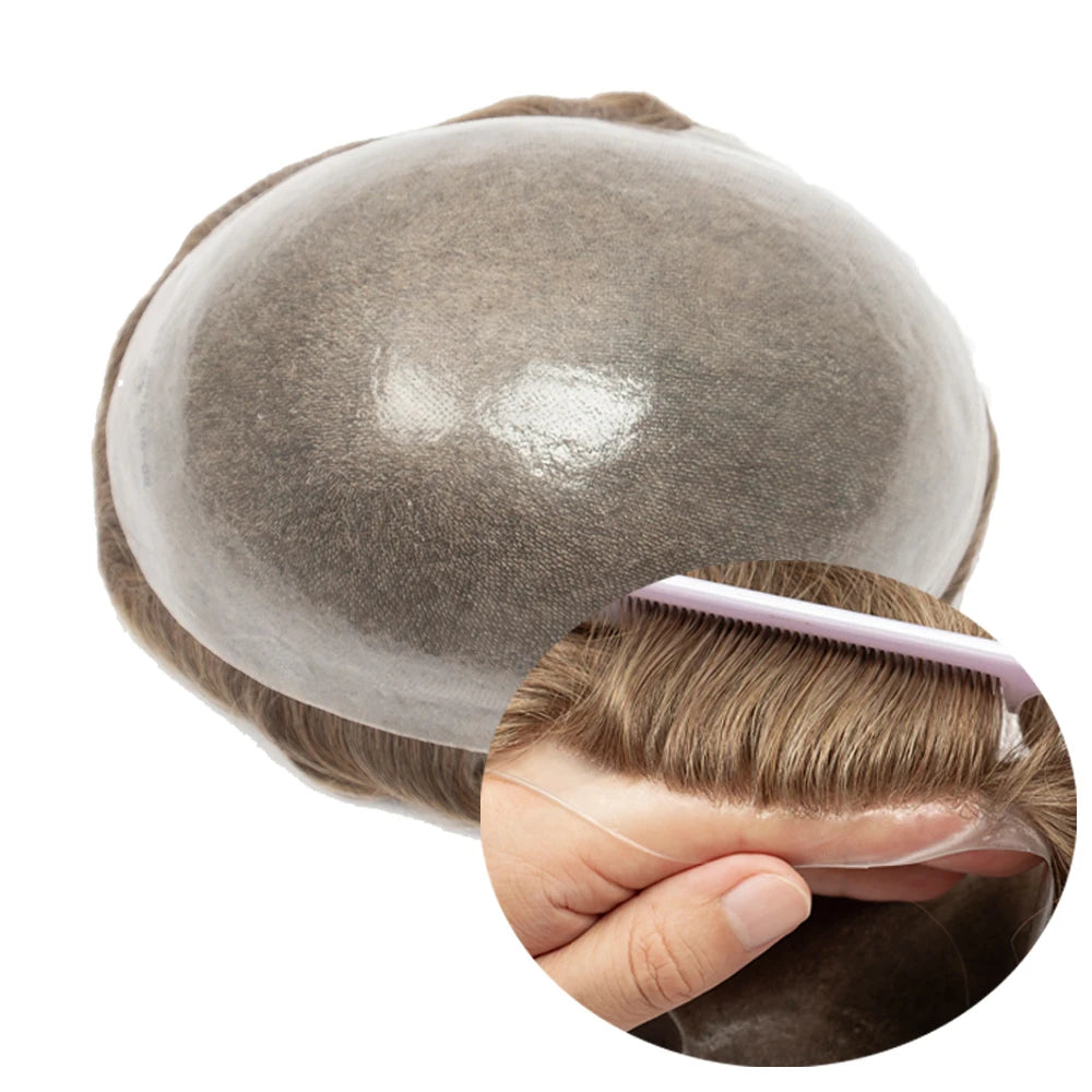 Natural Hairline Toupee Human Hair Double Knots Hair System - Various Options Available