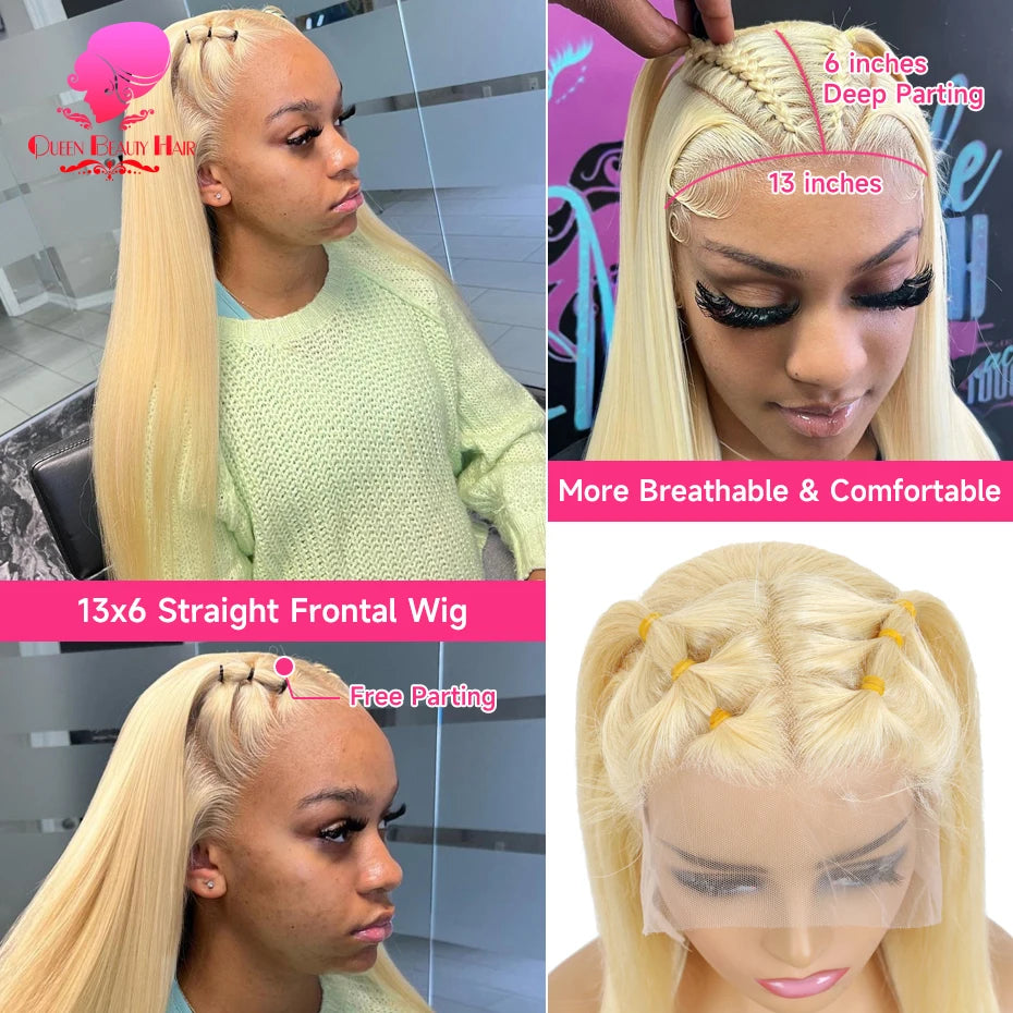 Blonde Bone Straight - 360 Pre Plucked Full Lace Frontal Human Hair Wig