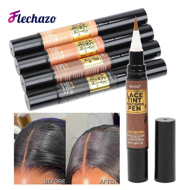 Lace Wig Tint Pen With Brush Applicator - Various Colors Available