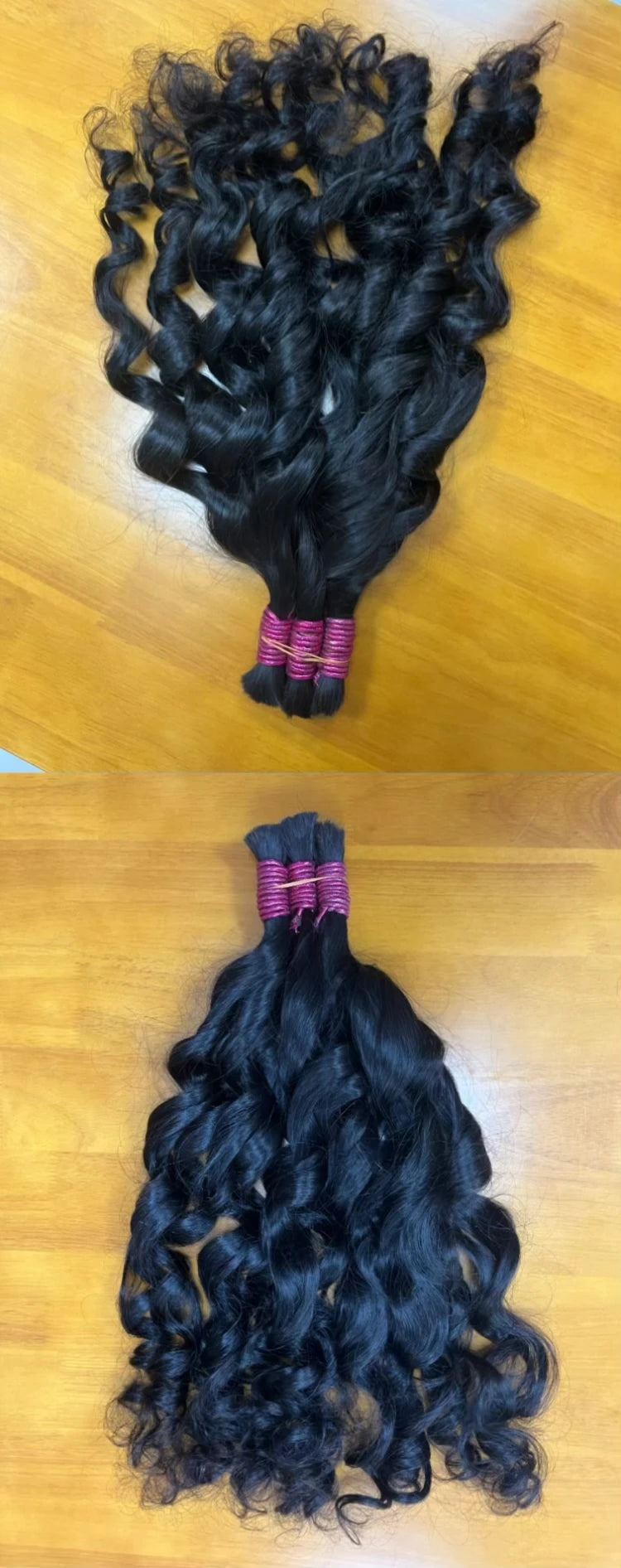 Indian Unprocessed Raw Human Hair Bundles For Braiding