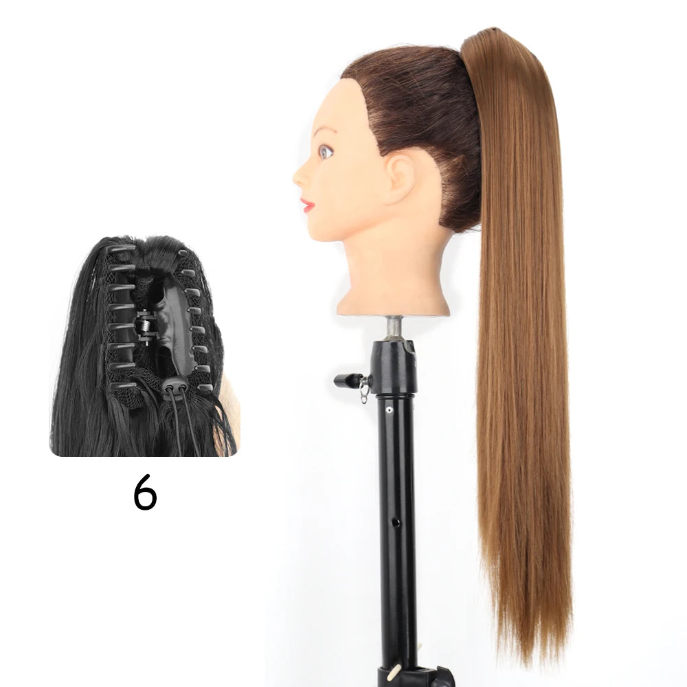 Synthetic 24" Long Wavy Claw Clip On Ponytail