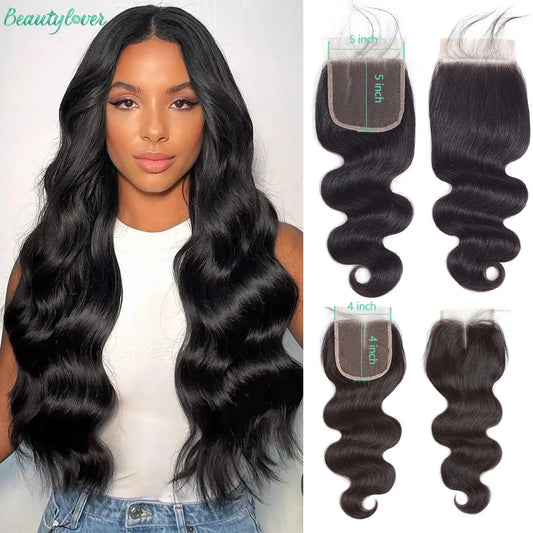 Body Wave Transparent Lace Closure With Baby Hair - Human Hair - Various sizes