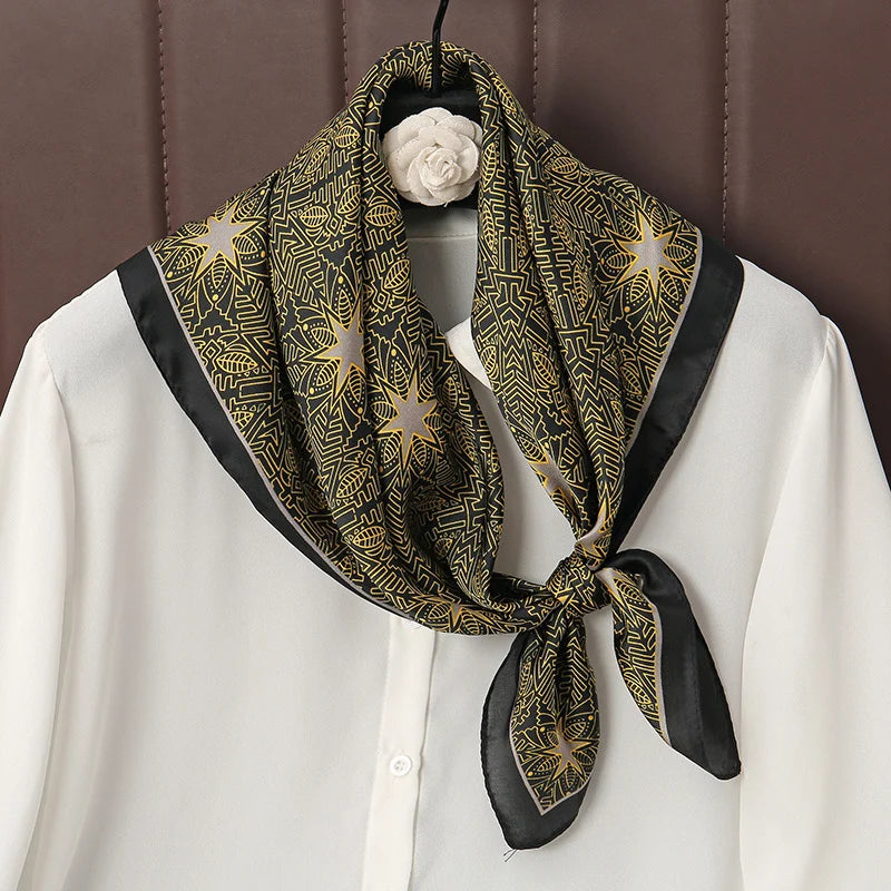Luxury Print Satin Silk Square Scarfs
