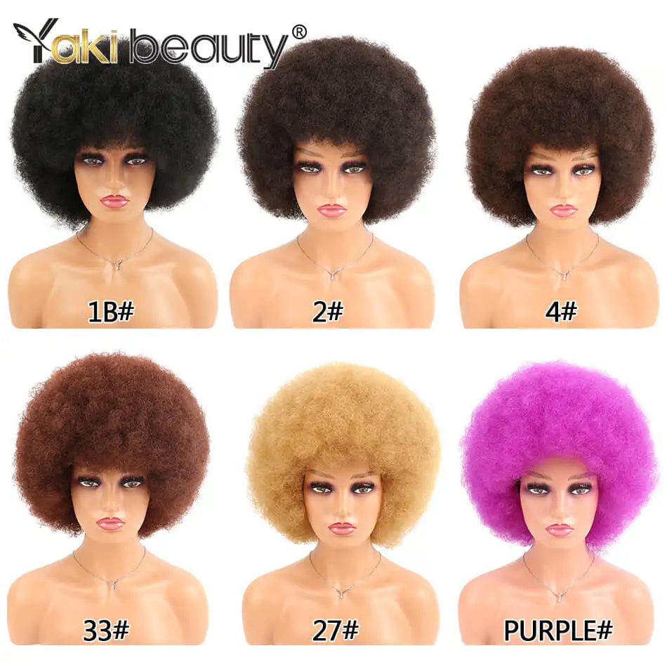 Synthetic Afro Kinky Curly Wigs - Various Colors Available