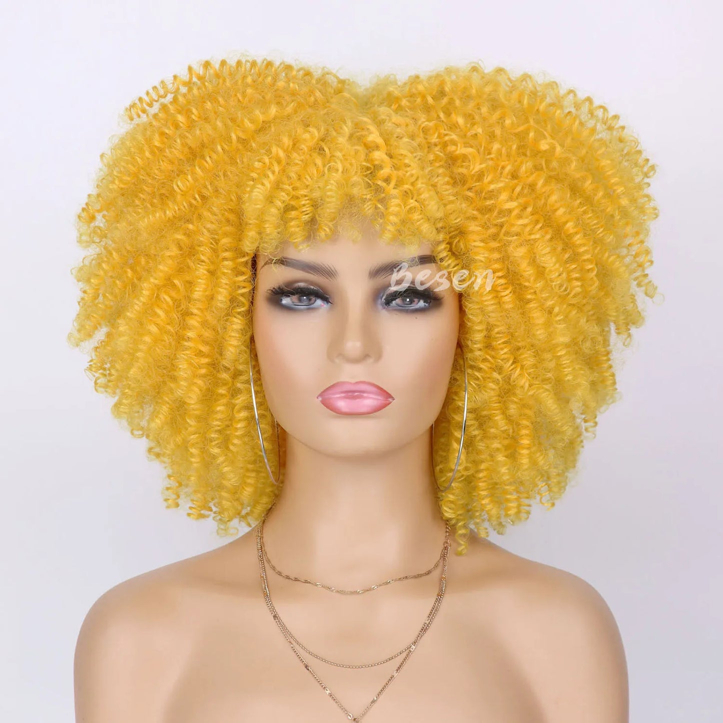 Synthetic Short Kinky Curly Wigs - Various Colors Available