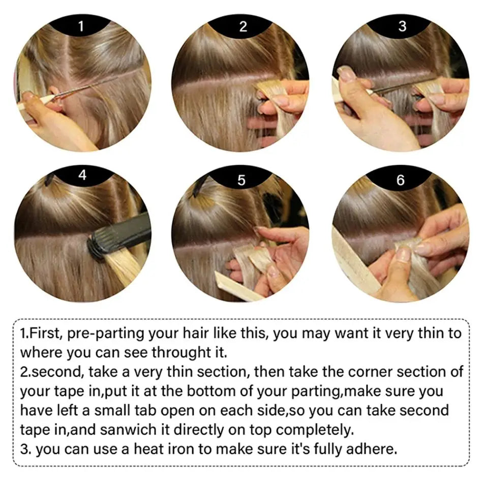 Straight - Tape in Human Hair Extensions 20 Pcs