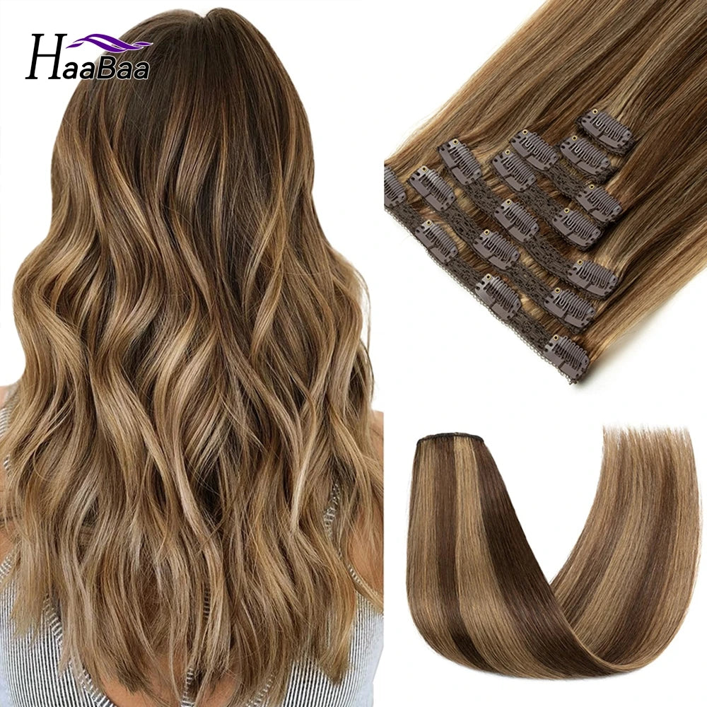 Human Hair Clip-In Extensions 7pcs/pack
