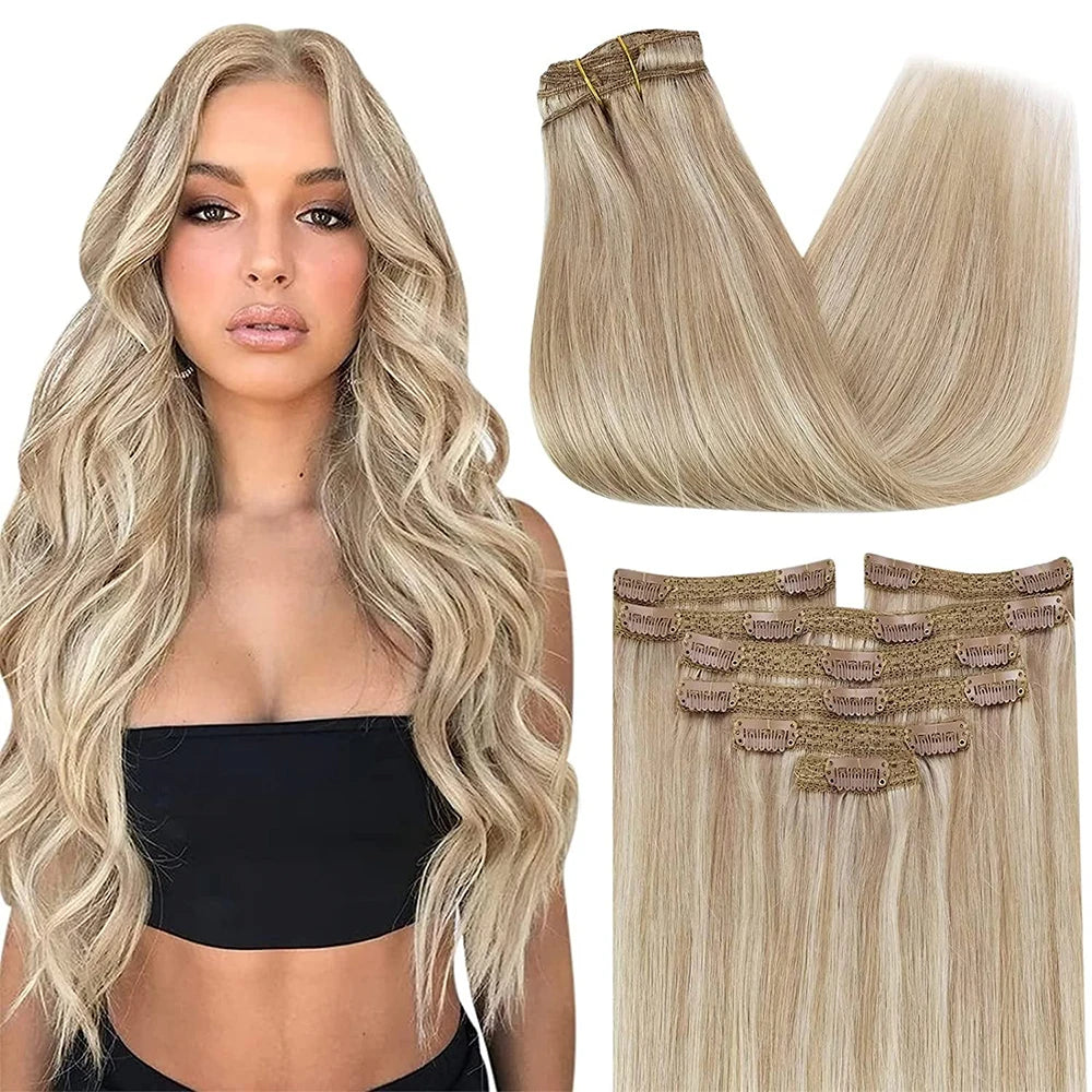 Straight Human Hair Clip Ins - Various Options Available
