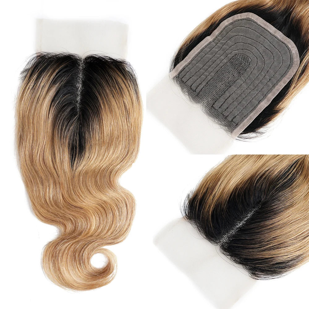 1PC Lace Closure Middle Part Body Wave Human Hair
