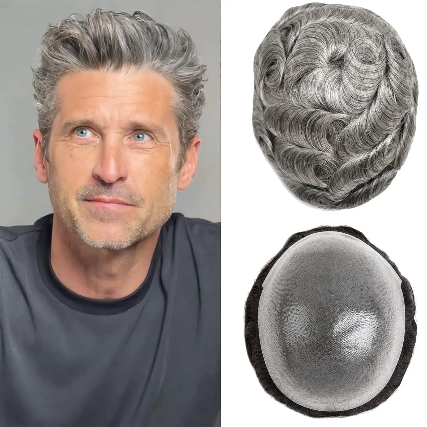Natural Hairline Toupee Human Hair Double Knots Hair System - Various Options Available